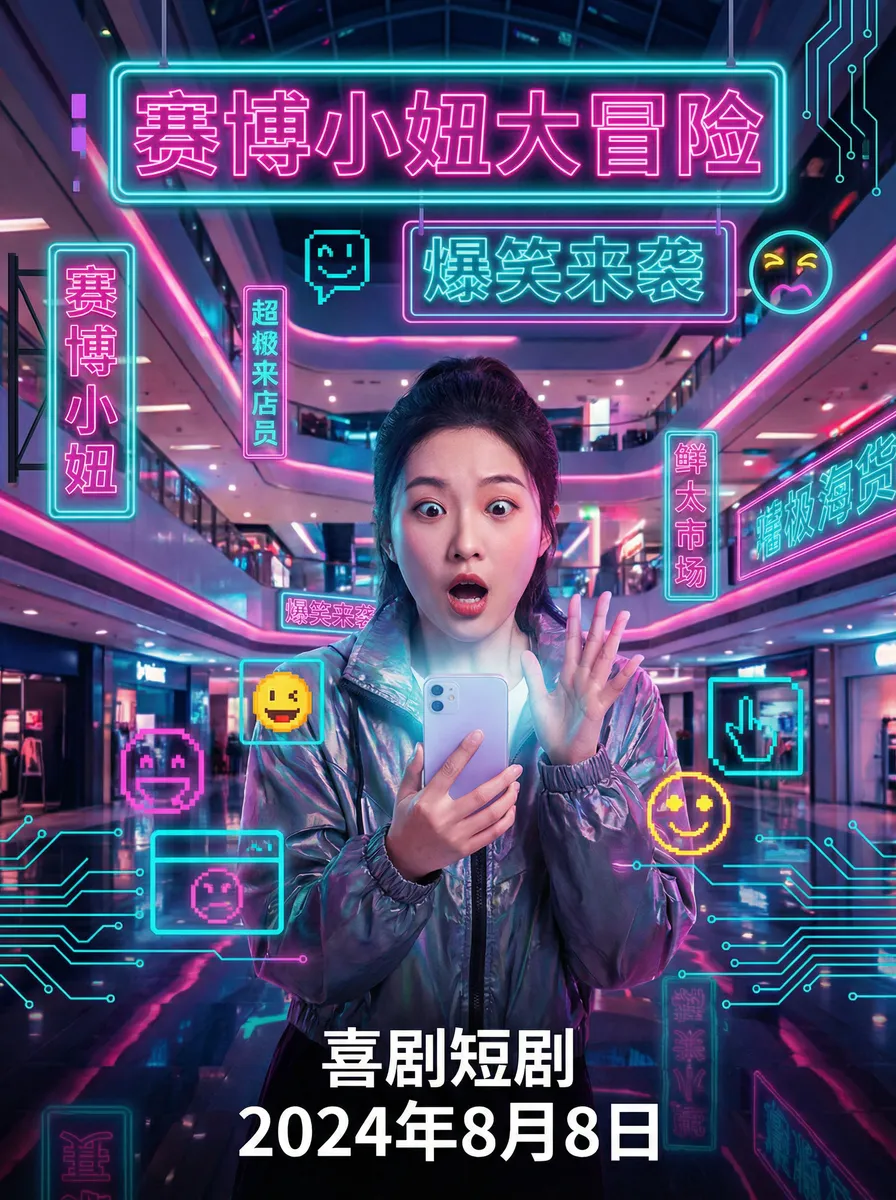 光棍天堂影院手机版 搞笑喜剧短剧 - 赛博小妞大冒险海报